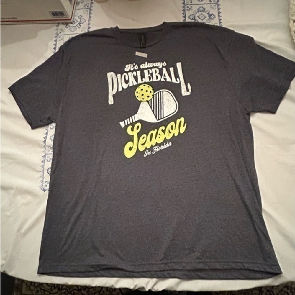 It's Always Pickleball Season In Florida Tee Size 2X NEW with Partial Tag